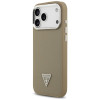 Capa rígida MagSafe Grained Triangle Logo Guess para Apple iPhone 17 Pro Max, castanha
