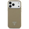 Capa rígida MagSafe Grained Triangle Logo Guess para Apple iPhone 17 Pro Max, castanha