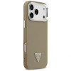 Capa rígida MagSafe Grained Triangle Logo Guess para Apple iPhone 17 Pro Max, castanha