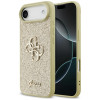 Capa rígida Guess Fixed Glitter Big 4G para Apple iPhone Air, dourada