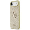 Capa rígida Guess Fixed Glitter Big 4G para Apple iPhone Air, dourada