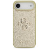 Capa rígida Guess Fixed Glitter Big 4G para Apple iPhone Air, dourada