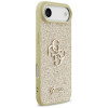 Capa rígida Guess Fixed Glitter Big 4G para Apple iPhone Air, dourada