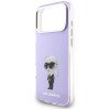 Capa MagSafe Karl Lagerfeld KLD22568 IML Aquarelle Karl & Choupette & Logo para Apple iPhone 17 Pro Max, roxa