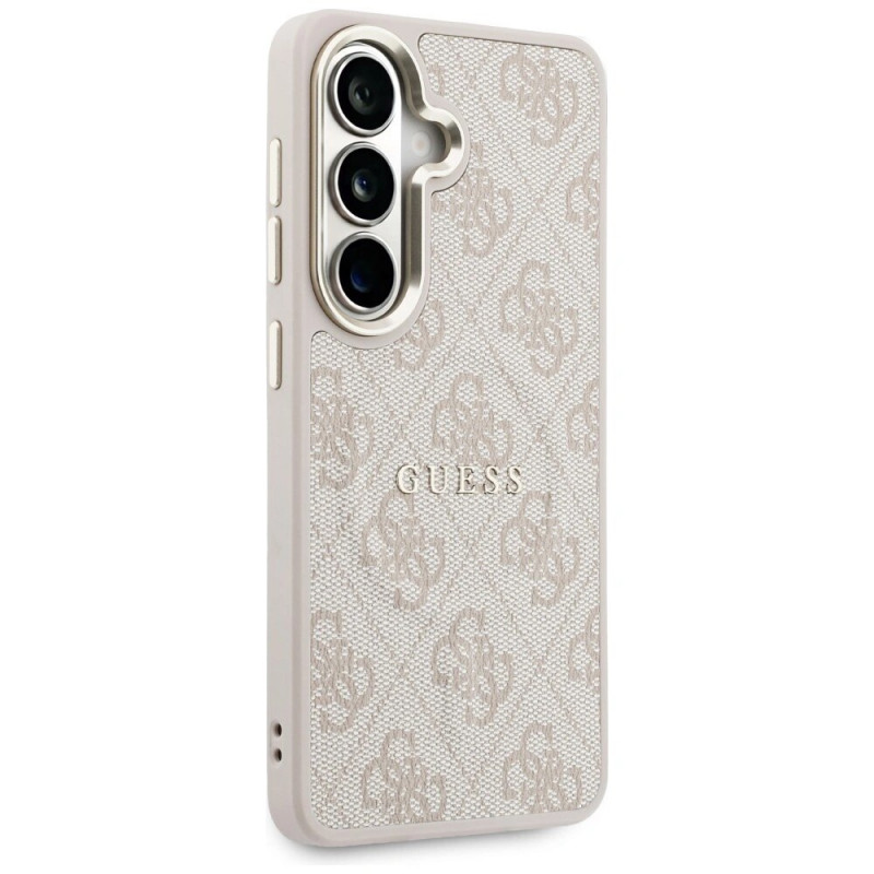 Capa rígida MagSafe com anel em relevo 4G Guess GUE005375 para Samsung Galaxy S26+, rosa