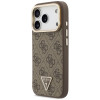 Capa MagSafe Guess 4G PU Triangle Logo & Stand Camera para Apple iPhone 18 Pro Max / 17 Pro Max, castanha