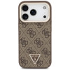 Capa MagSafe Guess 4G PU Triangle Logo & Stand Camera para Apple iPhone 18 Pro Max / 17 Pro Max, castanha