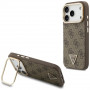 Capa MagSafe Guess 4G PU Triangle Logo & Stand Camera para Apple iPhone 18 Pro / 17 Pro, castanha