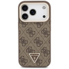 Capa MagSafe Guess 4G PU Triangle Logo & Stand Camera para Apple iPhone 18 Pro / 17 Pro, castanha