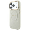 Capa Guess Saffiano Peony & Ring MagSafe para Apple iPhone 18 Pro / 17 Pro, bege