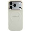 Capa Guess Saffiano Peony & Ring MagSafe para Apple iPhone 18 Pro / 17 Pro, bege