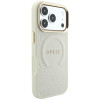 Capa Guess Saffiano Peony & Ring MagSafe para Apple iPhone 18 Pro / 17 Pro, bege
