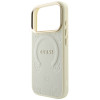 Capa Guess Saffiano Peony & Ring MagSafe para Apple iPhone 18 Pro / 17 Pro, bege