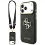 Capa Guess 4G Big 4G Classic Logo Big Strap Metal Buttons com alça para Apple iPhone 18 Pro / 17 Pro, preta