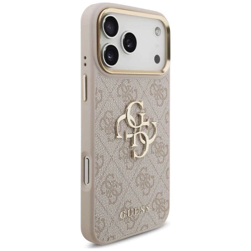 Capa Guess 4G Big 4G Classic Logo Big Strap Metal Buttons com alça para Apple iPhone 18 Pro Max / 17 Pro Max, rosa
