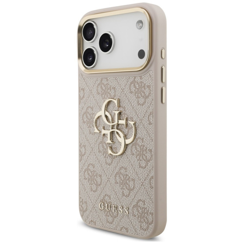 Capa Guess 4G Big 4G Classic Logo Big Strap Metal Buttons com alça para Apple iPhone 18 Pro / 17 Pro, rosa
