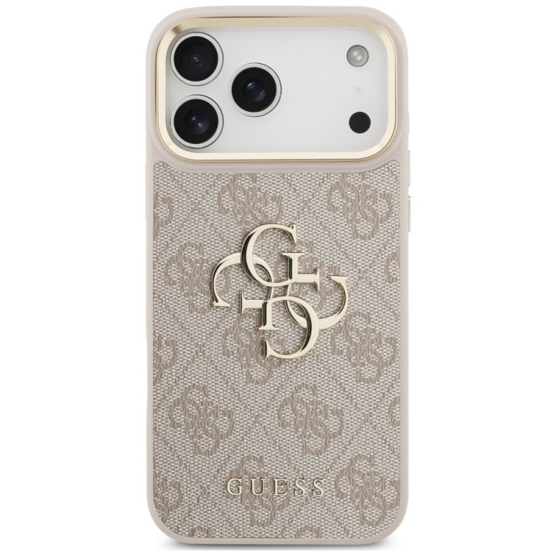 Capa Guess 4G Big 4G Classic Logo Big Strap Metal Buttons com alça para Apple iPhone 18 Pro / 17 Pro, rosa
