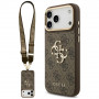 Capa Guess 4G Big 4G Classic Logo Big Strap Metal Buttons com alça para Apple iPhone 18 Pro Max / 17 Pro Max, castanha