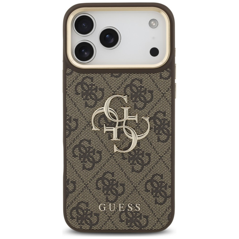 Capa Guess 4G Big 4G Classic Logo Big Strap Metal Buttons com alça para Apple iPhone 18 Pro Max / 17 Pro Max, castanha