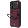 Capa Mercedes-Benz Leather with Ring Stand MagSafe para Apple iPhone 18 Pro / 17 Pro, bordô