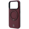 Capa Mercedes-Benz Leather with Ring Stand MagSafe para Apple iPhone 18 Pro / 17 Pro, bordô