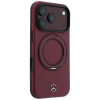 Capa MagSafe Mercedes-Benz Leather with Ring Stand para Apple iPhone 18 Pro Max / 17 Pro Max, bordô