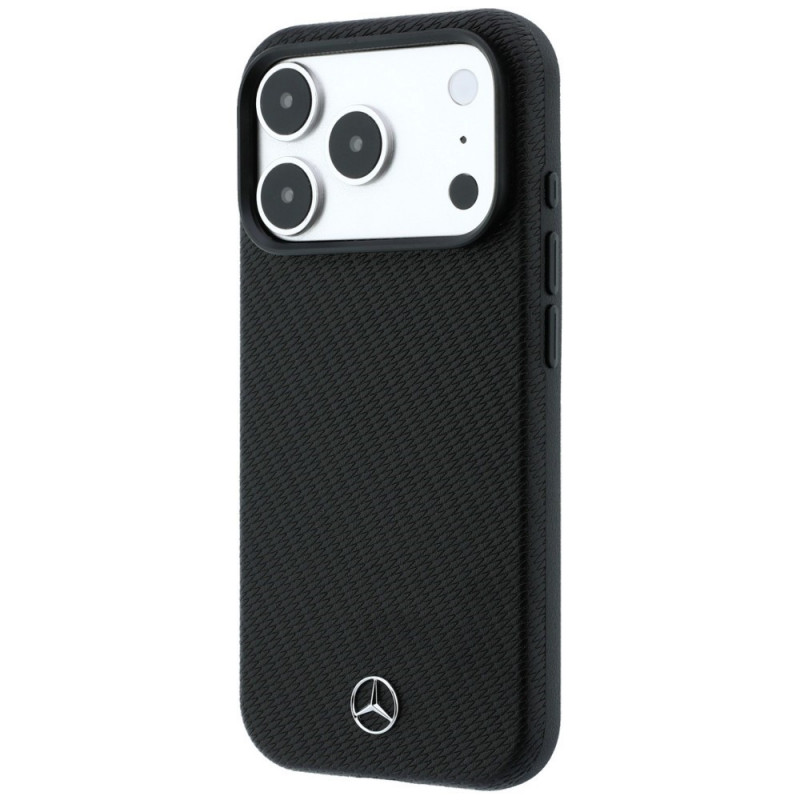 Capa Mercedes-Benz Grill Pattern com carteira para cartões em pele MagSafe para Apple iPhone 18 Pro Max / 17 Pro Max, preta