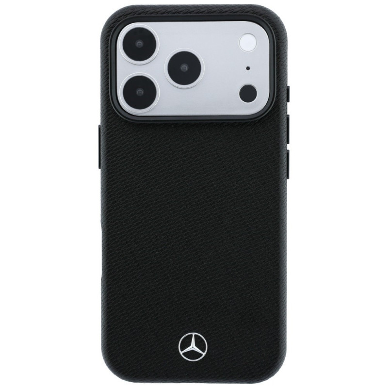 Capa Mercedes-Benz Grill Pattern com carteira para cartões em pele MagSafe para Apple iPhone 18 Pro Max / 17 Pro Max, preta
