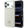 Capa MagSafe Grained Round Strass Logo Guess GUE005545 para Apple iPhone 18 Pro / 17 Pro, bege
