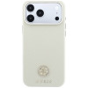 Capa MagSafe Grained Round Strass Logo Guess GUE005545 para Apple iPhone 18 Pro / 17 Pro, bege