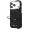 Capa MagSafe Guess Ring Stand 360 Grained Classic Logo para Apple iPhone 18 Pro / 17 Pro, preta