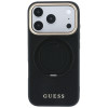 Capa MagSafe Guess Ring Stand 360 Grained Classic Logo para Apple iPhone 18 Pro / 17 Pro, preta