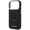 Capa MagSafe Guess Ring Stand 360 Grained Classic Logo para Apple iPhone 18 Pro / 17 Pro, preta