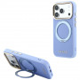Capa MagSafe Guess Ring Stand 360 Grained Classic Logo para Apple iPhone 18 Pro / 17 Pro, azul-claro