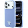 Capa rígida Guess Grained Triangle Logo MagSafe para Apple iPhone 18 Pro / 17 Pro, azul