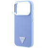 Capa rígida Guess Grained Triangle Logo MagSafe para Apple iPhone 18 Pro / 17 Pro, azul