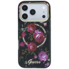 Capa rígida Guess GUE6042 IML Glitter Blossom Roses MagSafe para Apple iPhone 18 Pro Max / 17 Pro Max, preta