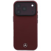 Conjunto de capa MagSafe em pele com padrão de grelha Mercedes-Benz e carteira para cartões para Apple iPhone 18 Pro / 17 Pro, bordô