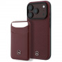 Capa Mercedes-Benz Grill Pattern com carteira para cartões em pele MagSafe para Apple iPhone 18 Pro Max / 17 Pro Max, preta