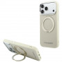 Capa MagSafe Karl Lagerfeld Ring Stand 360 Saffiano Classic Logo para Apple iPhone 18 Pro / 17 Pro, bege