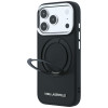 Capa MagSafe Karl Lagerfeld Ring Stand 360 Saffiano Classic Logo para Apple iPhone 18 Pro Max / 17 Pro Max, preta (KF003180)