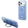 Capa MagSafe Karl Lagerfeld with Ring Stand 360 Choupette Head Pin para Apple iPhone 18 Pro Max / 17 Pro Max, azul-claro (KF003220)