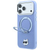 Capa MagSafe Karl Lagerfeld with Ring Stand 360 Choupette Head Pin para Apple iPhone 18 Pro Max / 17 Pro Max, azul-claro (KF003220)
