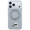 Capa MagSafe Karl Lagerfeld with Ring Stand 360 Karl & Choupette Heads Pin para Apple iPhone 18 Pro Max / 17 Pro Max, cinzenta