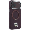 Capa MagSafe Karl Lagerfeld with Ring Stand 360 Karl Head Pin para Apple iPhone 18 Pro Max / 17 Pro Max, bordô