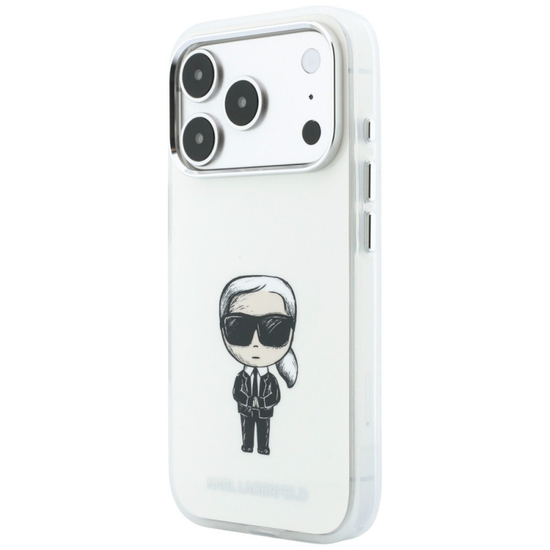 Capa MagSafe Karl Lagerfeld IML Ikonik Sketch Print para Apple iPhone 18 Pro Max / 17 Pro Max, bege (KLD22794)