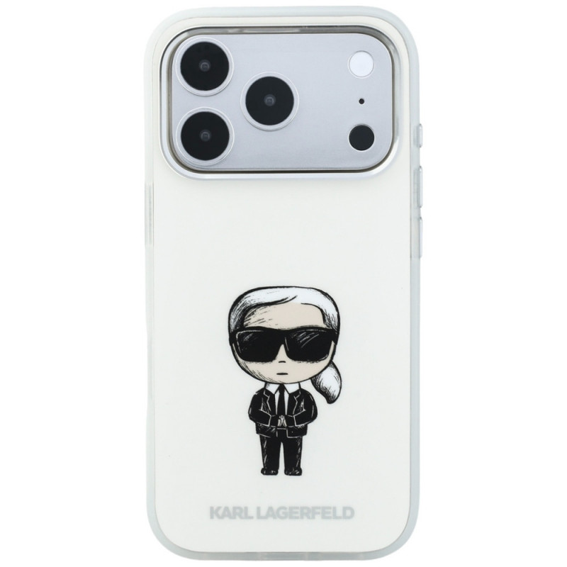 Capa MagSafe Karl Lagerfeld IML Ikonik Sketch Print para Apple iPhone 18 Pro Max / 17 Pro Max, bege (KLD22794)