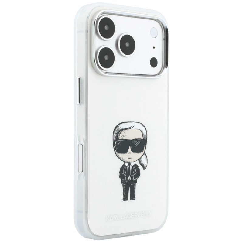 Capa MagSafe Karl Lagerfeld IML Ikonik Sketch Print para Apple iPhone 18 Pro Max / 17 Pro Max, bege (KLD22794)