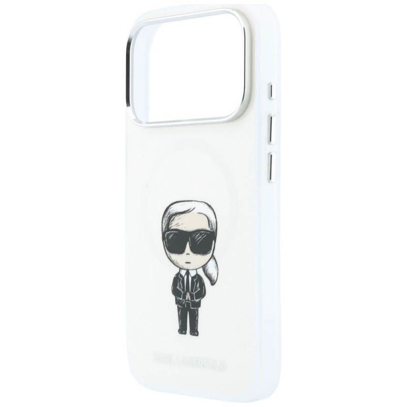 Capa MagSafe Karl Lagerfeld IML Ikonik Sketch Print para Apple iPhone 18 Pro Max / 17 Pro Max, bege (KLD22794)
