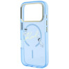 Capa MagSafe Script Logo Karl Lagerfeld para Apple iPhone 18 Pro / 17 Pro, azul-claro